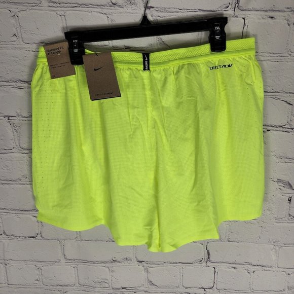Nike Men's Size XL Volt Yellow/Green Dri Fit Racing Running Shorts - Picture 5 of 9